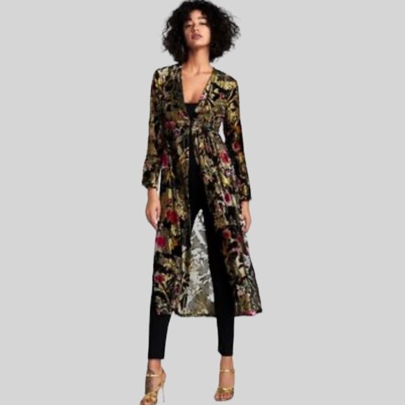 Floral Longline Women's Jacket - Picture 1 of 16
